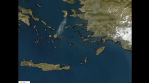  Η φωτιά στη Χίο όπως φαίνεται από δορυφόρο