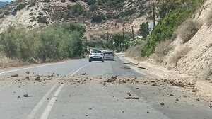 Κατολισθήσεις σε σημεία του οδικού δικτύου Ιεράπετρα - Βιάννος