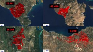 Δορυφορικές εικόνες υψηλής ανάλυσης από τις πυρκαγιές σε Χίο, Ζάκυνθο, Πρέβεζα και Αχαΐα