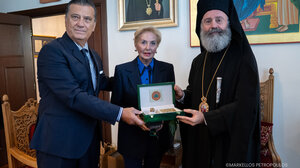 Αντιπροσωπεία της ΚΑΕ Παναθηναϊκός επισκέφθηκε τον Αρχιεπίσκοπο Αυστραλίας κ.κ. Μακάριο