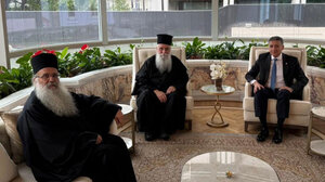 Συνάντηση του πρέσβη της Αιγύπτου στην Ελλάδα με τον νέο Αρχιεπίσκοπο και ηγούμενο της Μονής Σινά