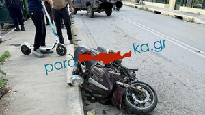 Tροχαίο στη λεωφόρο Σούδας - Μηχανή συγκρούστηκε με αγροτικό