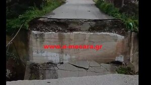Μεσαρά: Κόπηκε στα δύο γέφυρα στον δρόμο προς τον αναδασμό Τυμπακίου 