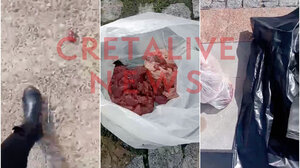 Ηράκλειο: Ερωτηματικά και ανησυχία για τα σκορπισμένα κομμάτια ωμού κρέατος σε πλατεία στην παραλιακή