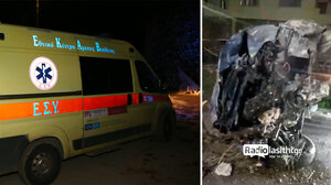 Λασίθι: Τροχαίο ατύχημα τα μεσάνυχτα στην Ιεράπετρα - Σφοδρή σύγκρουση οχημάτων, με ελαφρά τραύματα οδηγός