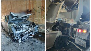 Τροχαίο στην έξοδο της Σταλίδας - Αυτοκίνητο "καρφώθηκε" πίσω από φορτηγό - Δείτε βίντεο