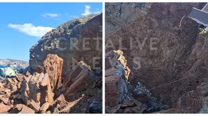 Μεγάλη κατολίσθηση στην Αγία Πελαγία: Αποκολλήθηκε μπαλκόνι ξενοδοχείου, κομμάτι από βουνό έπεσε στη θάλασσα!