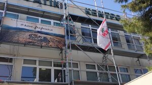 "Save Papoura" έξω από το Εργατικό Κέντρο Ηρακλείου