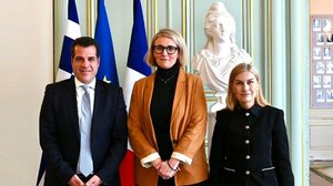 Συνάντηση Πλεύρη - Βολουδάκη με την Αναπληρώτρια ΥΠΕΣ της Γαλλίας 