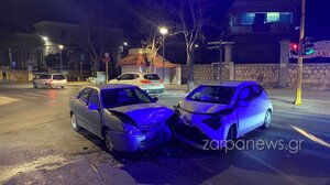 Τροχαίο σε κεντρικό δρόμο των Χανίων - Συγκρούστηκαν δύο οχήματα