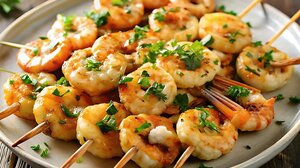 Τραγανά σουβλάκια γαρίδας