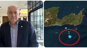 Στην Κρήτη ο Ευθ. Λέκκας: Καμπανάκι για τη διάβρωση των ακτών - Τί ανέφερε για τους σεισμούς