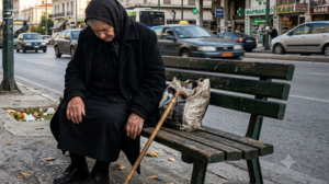 Ηλικιωμένη ζει εδώ και ενάμιση μήνα σε παγκάκι κεντρικής λεωφόρου!