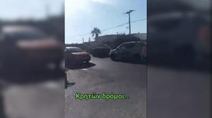 Τροχαίο με ανατροπή "γουρούνας" στη Χερσόνησο