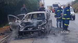 Χανιά: Αυτοκίνητο τυλίχτηκε στις φλόγες - «Ακολούθησε έκρηξη» (φωτογραφίες)