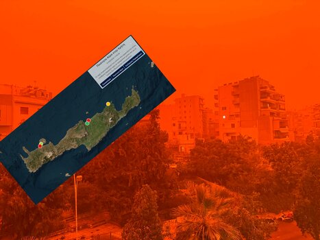 Στο… κόκκινο η συγκέντρωση μικροσωματιδίων στην Κρήτη : Τι καταγράφουν οι Σταθμοί