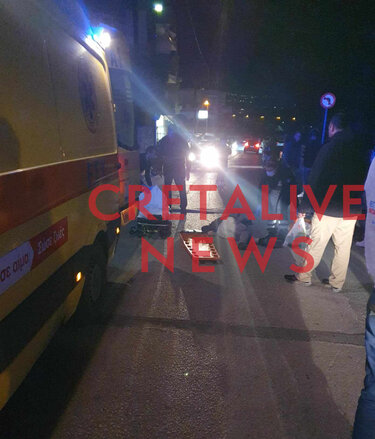 Ηράκλειο: Βραδινό τροχαίο με τραυματισμό - Φωτογραφίες