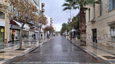 Βροχή, Κέντρο Ηρακλείου