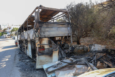 Λεωφορείο φωτιά Ηράκλειο