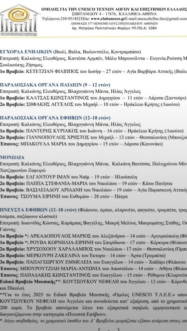 Βραβεία για δύο Κρητικόπουλα στον πανελλήνιο διαγωνισμό μουσικής που διοργάνωσε η UNESCO!