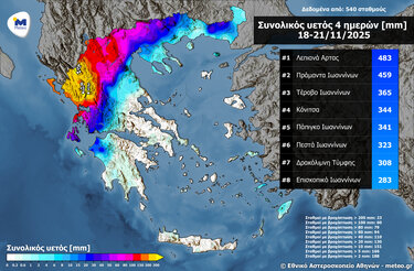 χάρτης βροχές meteo