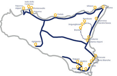 Τρένο χάρτης Σικελία