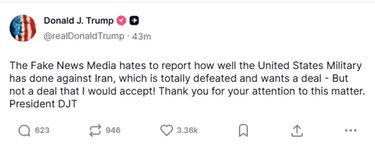 Ντόναλντ Τραμπ, Ανάρτηση