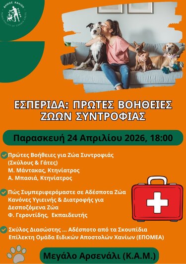 Με αφορμή την Παγκόσμια Ημέρα Αδέσποτων Ζώων που τιμάται στις 4 Απριλίου, ο Δήμος Χανίων ανακοινώνει τη συνέχιση μιας σειράς πρωτοβουλιών που στοχεύουν στη φροντίδα των αδέσποτων ζώων και στη διαχείριση του πληθυσμού τους στα γεωγραφικά όρια ευθύνης του.