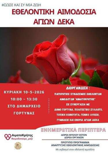  Παγκρήτιος Σύνδεσμος Εθελοντών Αιμοδοτών «Αιματοκρήτης