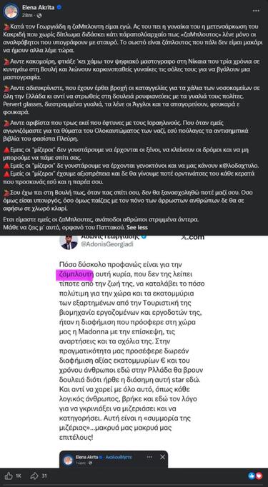 Έλενα Ακρίτα, Ανάρτηση