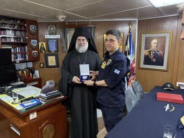 Στη φρεγάτα «Κουντουριώτης» ο Μητροπολίτης Κυδωνίας και Αποκορώνου κ. Τίτος