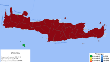 Πέρασε στο "βαθύ κόκκινο" όλη η Κρήτη
