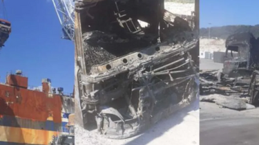 Euroferry Olympia: Ανασύρονται τα καμένα φορτηγά από τα γκαράζ του πλοίου