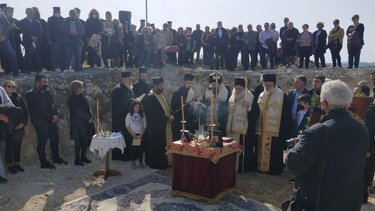 Μητροπολίτης Ανδρέας για θεμελίωση Προφήτη Ηλία: Μένουμε στο Αρκαλοχώρι, το ξανακτίζουμε και το ανασταίνουμε"