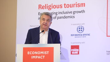 Στ. Αρναουτάκης στο συνέδριο του Economist: «Δίχτυ προστασίας για τα θρησκευτικά μνημεία της Κρήτης»