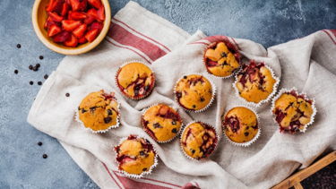 Μάφινς με φράουλες