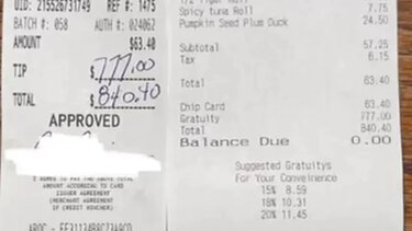 Σερβιτόρα πήρε φιλοδώρημα 777 δολαρίων και το έδωσε όλο στην εκκλησία