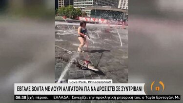 Έβγαλε τον αλιγάτορα βόλτα, με λουρί!