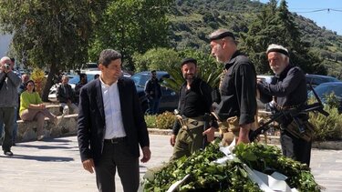 Ο Λ. Αυγενάκης στο Μαγαρικάρι, στις εκδηλώσεις μνήμης για τους πεσόντες του Ολοκαυτώματος