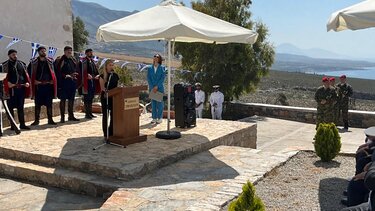 Η Σέβη Βολουδάκη στον εορτασμό της επετείου της Επανάστασης στην Παναγία τη Θυμιανή Σφακίων