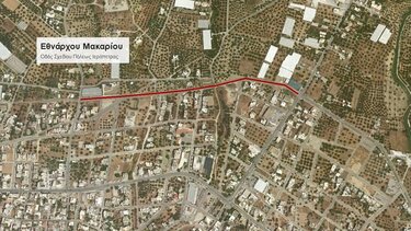 Εργασίες στην Περιφερειακή οδό Εθνάρχου Μακαρίου, στην Ιεράπετρα