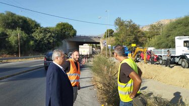 Στα έργα αντιπλημμυρικής προστασίας και βελτίωσης της οδικής ασφάλειας στο Γάζι ο Νίκος Σκουλάς