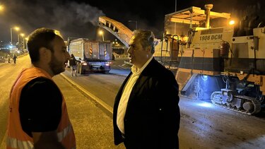 Νυχτερινές εργασίες στα έργα αντιπλημμυρικής προστασίας και βελτίωσης της οδικής ασφάλειας στο Γάζι