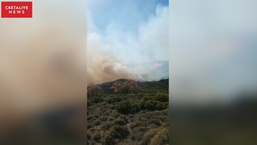 Σε ύφεση η μεγάλη φωτιά στα Χανιά - Δείτε βίντεο και φωτογραφίες 