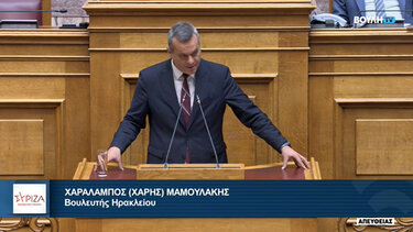 Μαμουλάκης: Νομοσχέδιο για το περιβάλλον και τον χωροταξικό σχεδιασμό, φτιαγμένο ρουσφέτι - ρουσφέτι