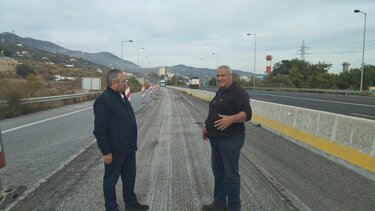 Στις νέες εργασίες ασφαλτόστρωσης στον ΒΟΑΚ, ο Νίκος Σκουλάς