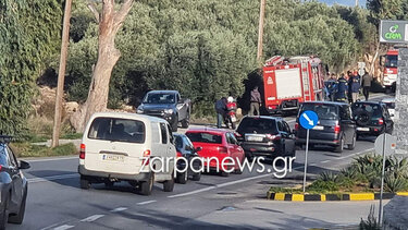 Σύγκρουση αυτοκινήτων, με εγκλωβισμό, στα Χανιά