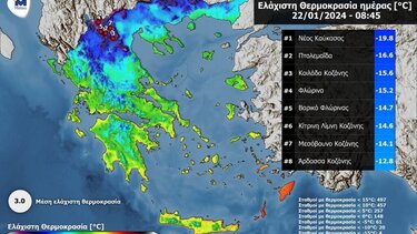Στους 38 βαθμούς Κελσίου η διαφορά θερμοκρασίας σε Φλώρινα και Καστελόριζο
