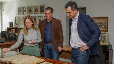 Στο Μουσείο Τύπου της ΕΣΗΕΠΗΝ Αλ. Χαρίτσης και Α. Σπυρόπουλος