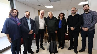 Συνάντηση του Αλέξη Καλοκαιρινού με τον συνθέτη Χρήστο Λεοντή